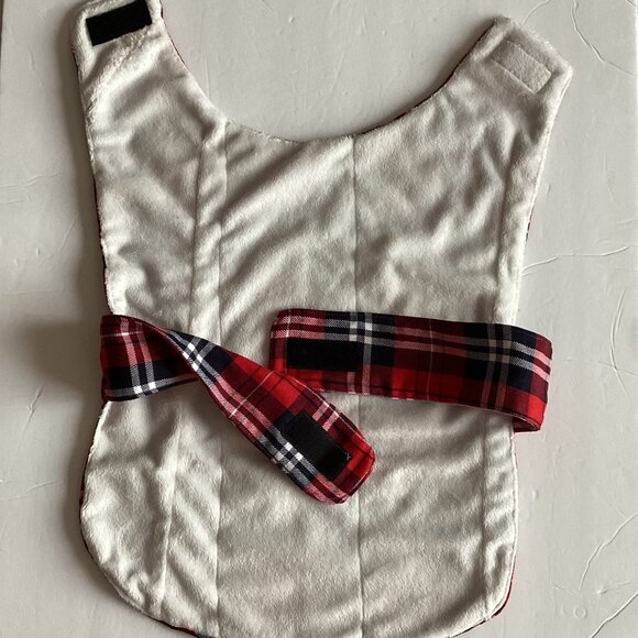 Dog Pet Coat Jacket Clothing Clothes Accessories Handmade Red Plaid - Picture 4 of 4